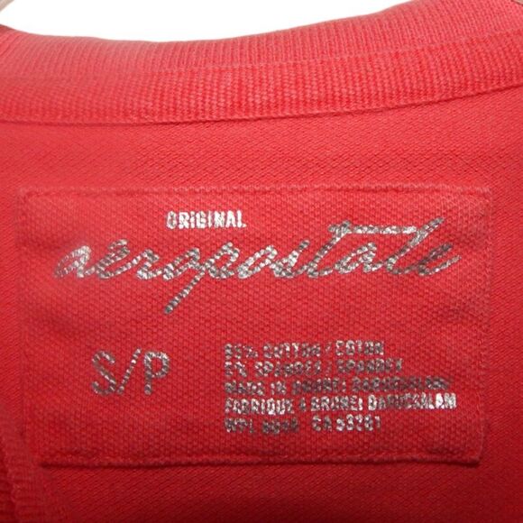 AEROPOSTALE junior's small vintage preppy coral red pink short sleeve polo shirt - Picture 5 of 10